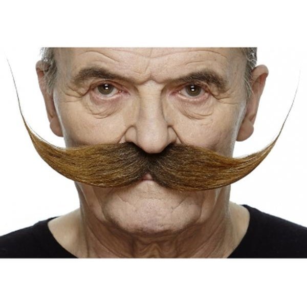 Brown Extra Long Pointy Handlebar Moustache - Jokers Costume Mega Store