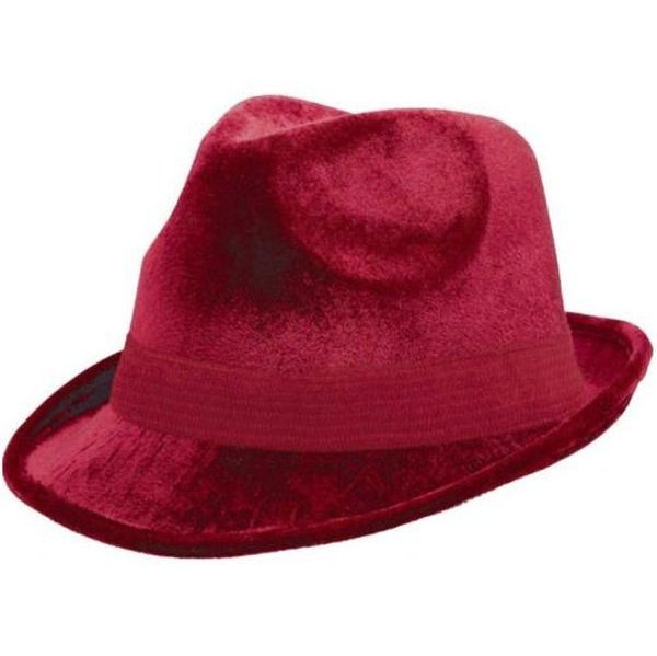 Burgundy Fedora Velour Hat - Jokers Costume Mega Store