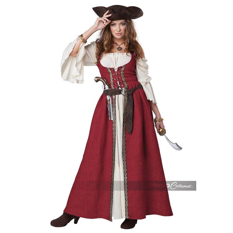 Burgundy Medieval Overdress Adult Costume - Jokers Costume Mega Store