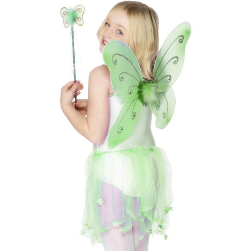 Butterfly Wings & Wand, Green - Jokers Costume Mega Store