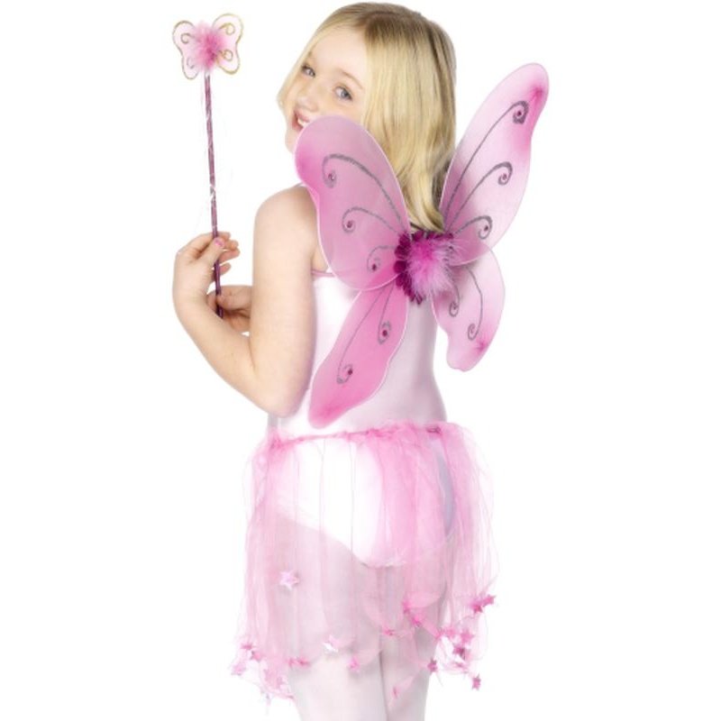Butterfly Wings & Wand, Pink - Jokers Costume Mega Store