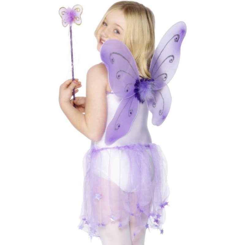 Butterfly Wings & Wand, Purple - Jokers Costume Mega Store