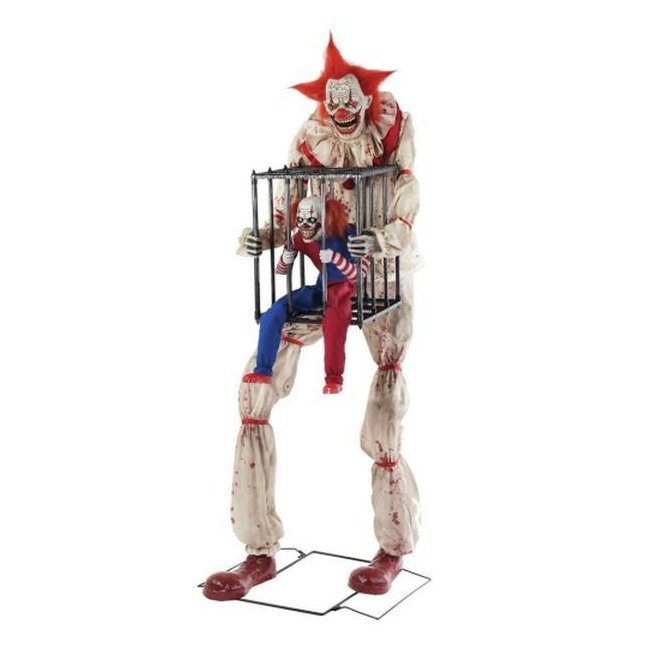 Cagey Clown With Clown In Cage - Jokers Costume Mega Store