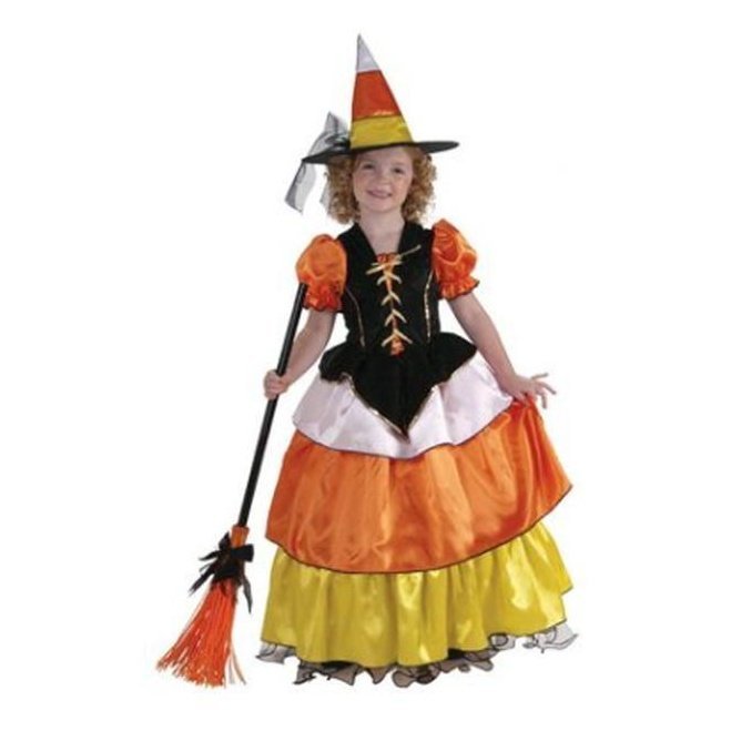 Candy Corn Witch Costume Size M - Jokers Costume Mega Store