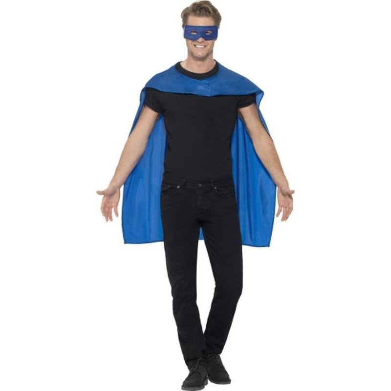 Cape Blue With Eyemask - Jokers Costume Mega Store