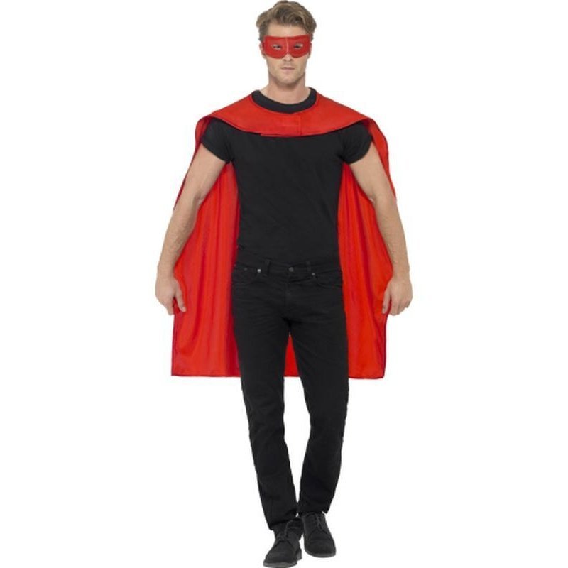 Cape Red With Eyemask - Jokers Costume Mega Store