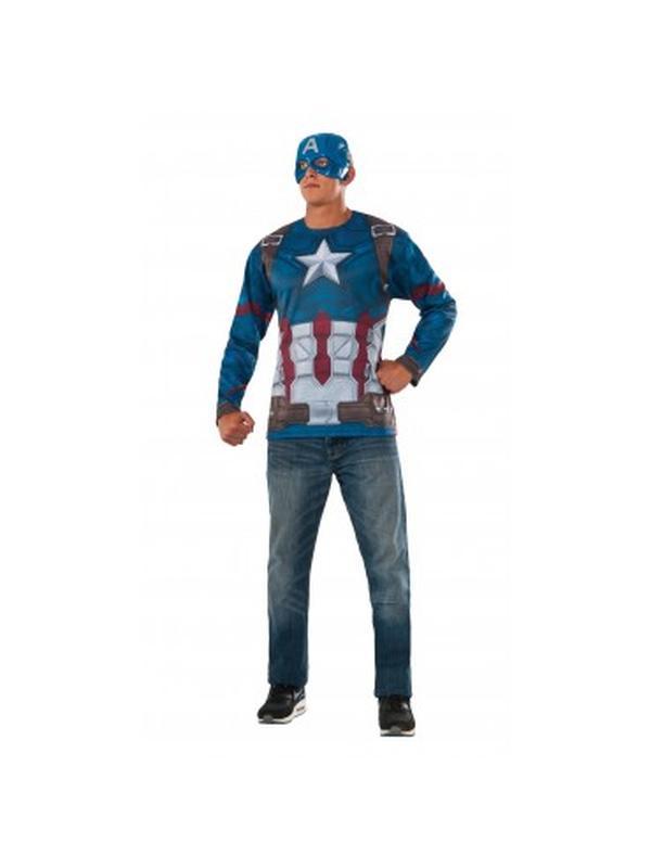Captain America Costume Top Size Xl. - Jokers Costume Mega Store