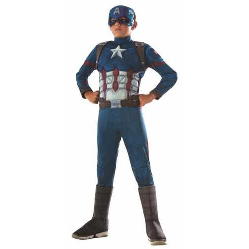 Captain America Cw Deluxe Costume Size 3 5 - Jokers Costume Mega Store