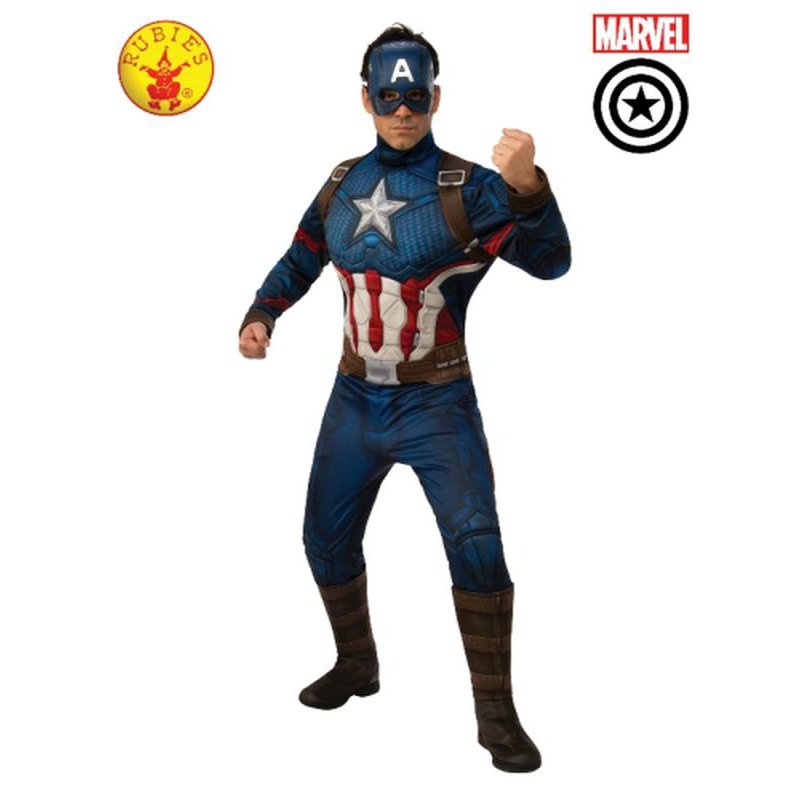 Captain America Deluxe Costume, Adult - Jokers Costume Mega Store