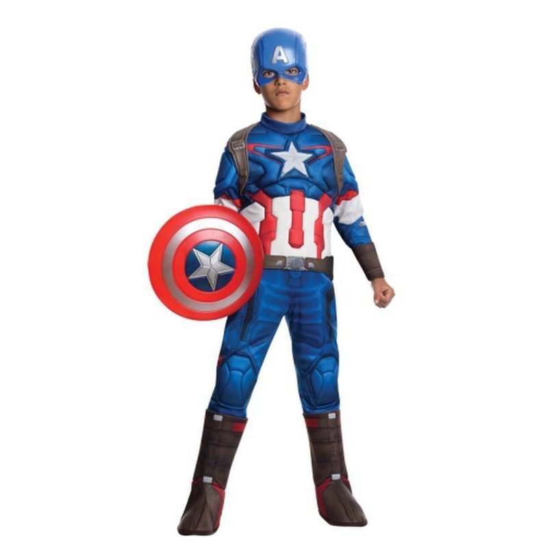 Captain America Deluxe Costume Size L - Jokers Costume Mega Store