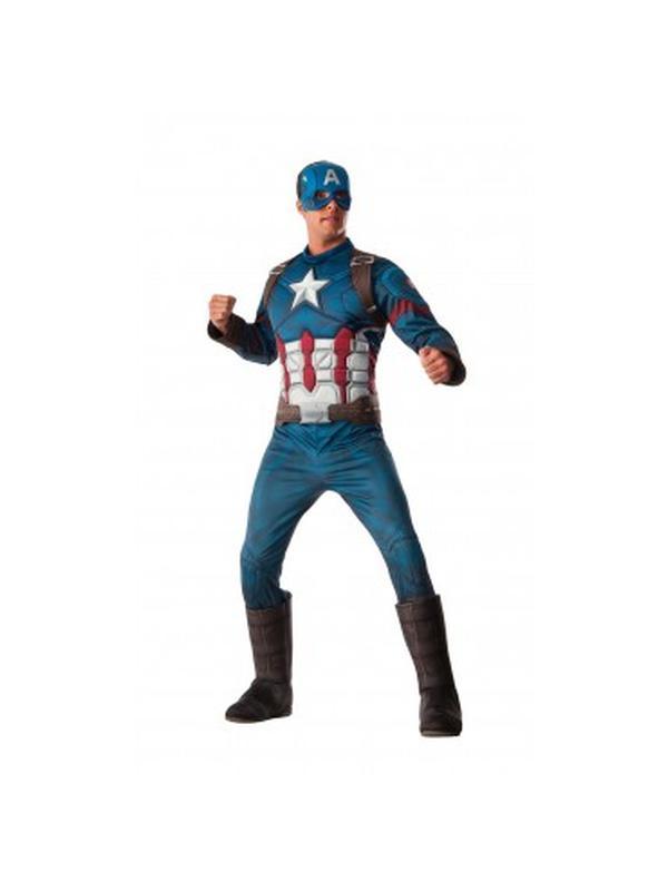 Captain America Deluxe Muscle Chest Size Std - Jokers Costume Mega Store