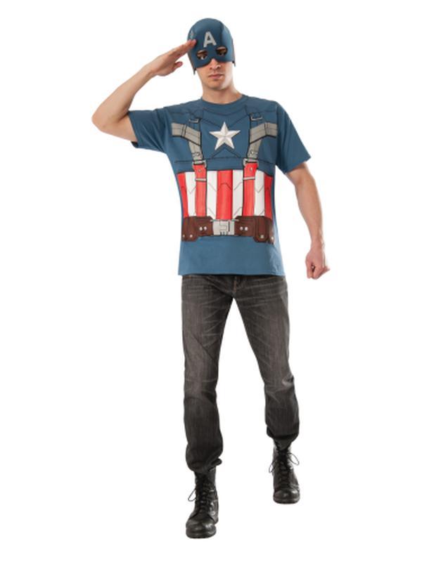 Captain America Retro Shirt Size Xl - Jokers Costume Mega Store