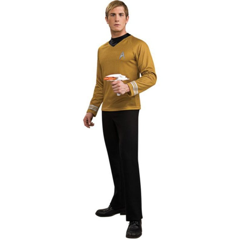 Captain Kirk Star Trek Deluxe Gold Shirt Size L - Jokers Costume Mega Store