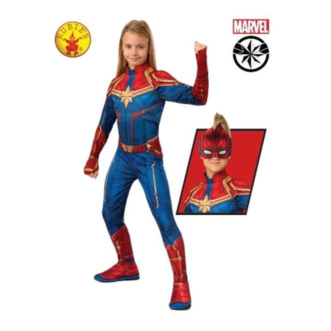 Captain Marvel Classic Hero Suit, Child 6 8 - Jokers Costume Mega Store