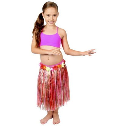 Childs Hula Skirt - Multi w/Flowers - Jokers Costume Mega Store