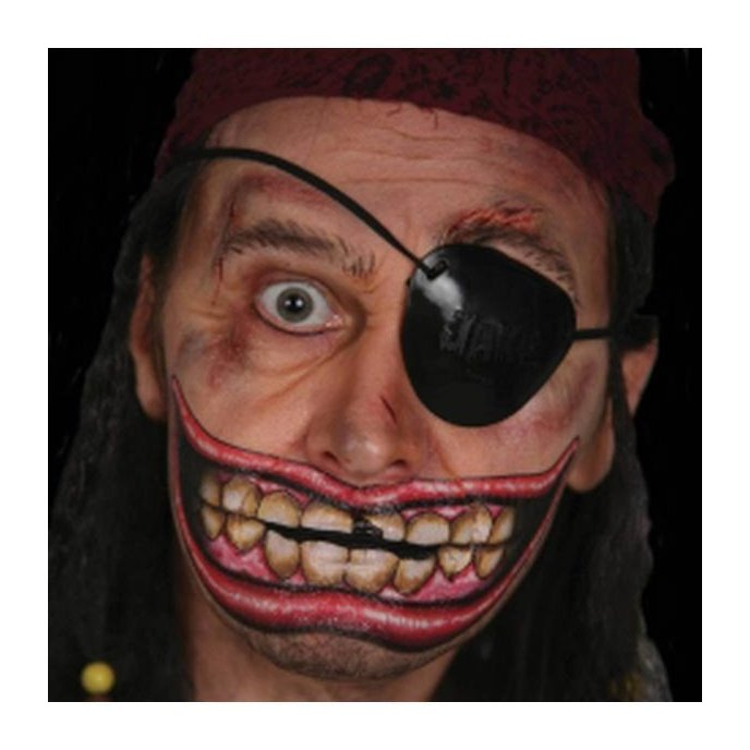 Chipped Big Mouth Temporary Tattoo x 2 - Jokers Costume Mega Store