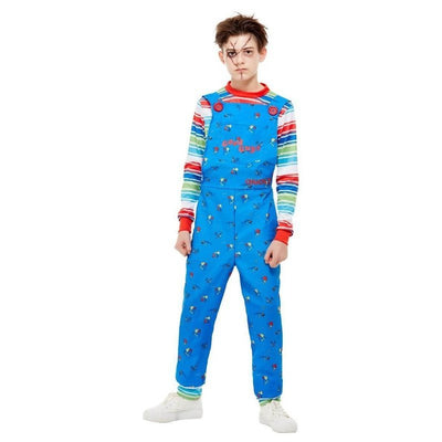 Chucky Costume, Blue, Dungarees & Top - Jokers Costume Mega Store