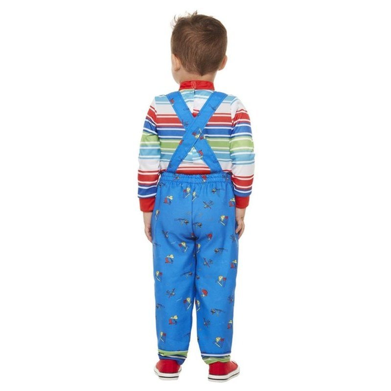 Chucky Costume, Blue, Top & Printed Dungarees - Jokers Costume Mega Store