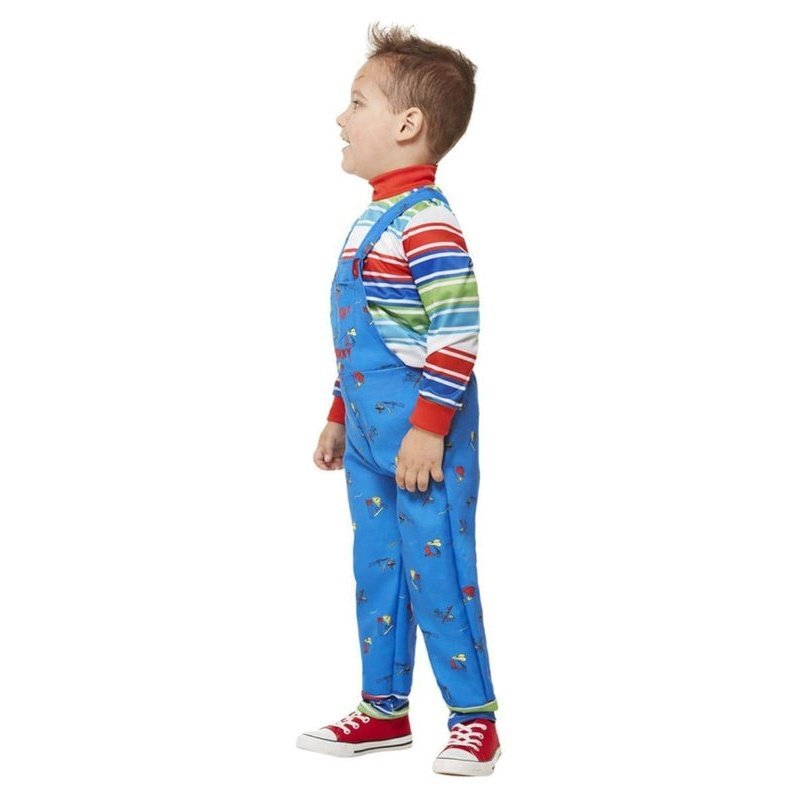 Chucky Costume, Blue, Top & Printed Dungarees - Jokers Costume Mega Store