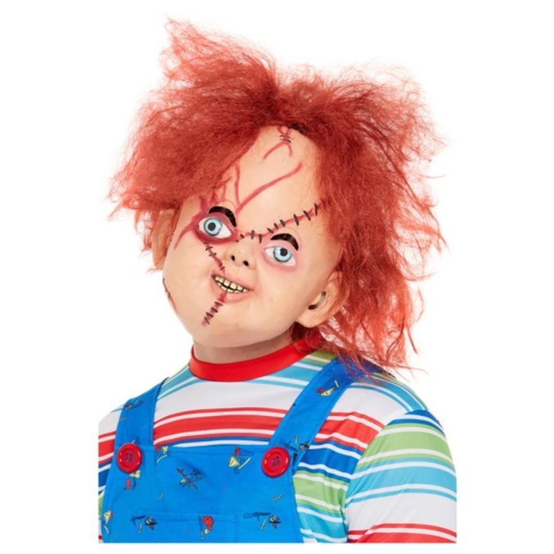 Chucky Latex Mask, Brown, Sticked Detail - Jokers Costume Mega Store