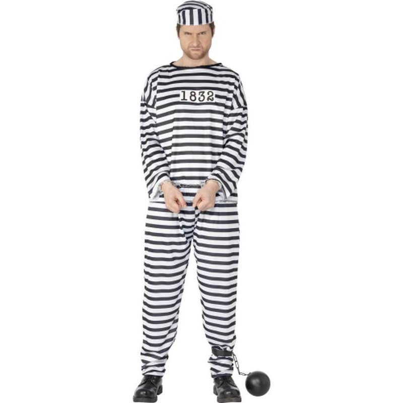 Convict Costume, Black & White - Jokers Costume Mega Store