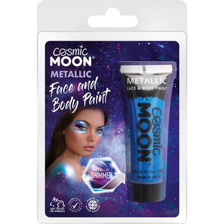 Cosmic Moon Matallic Face & Body Paint, Blue-Make up and Special FX-Jokers Costume Mega Store