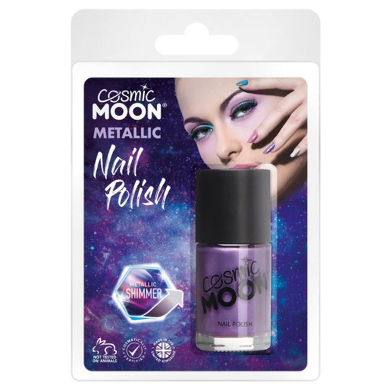Cosmic Moon Metaillic Nail Polish, Purple-Make up and Special FX-Jokers Costume Mega Store