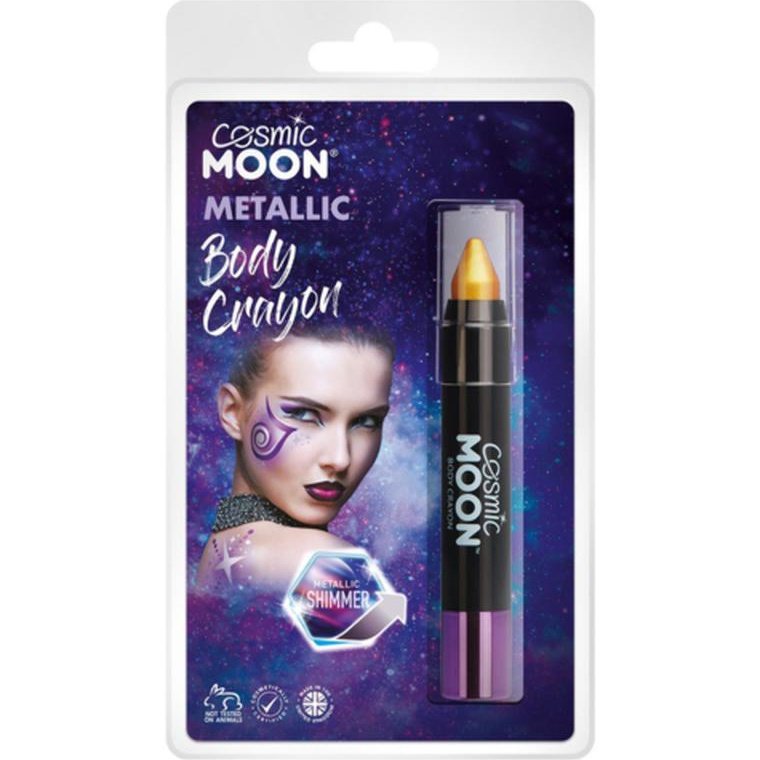 Cosmic Moon Metallic Body Crayons, Gold, Glamshell-Make up and Special FX-Jokers Costume Mega Store