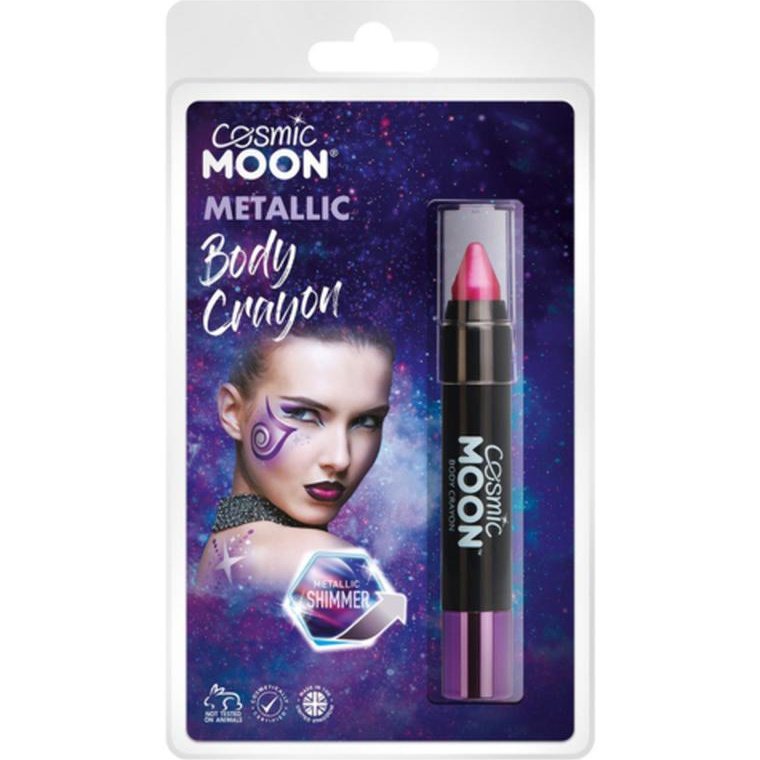 Cosmic Moon Metallic Body Crayons, Pink, Glamshell-Make up and Special FX-Jokers Costume Mega Store