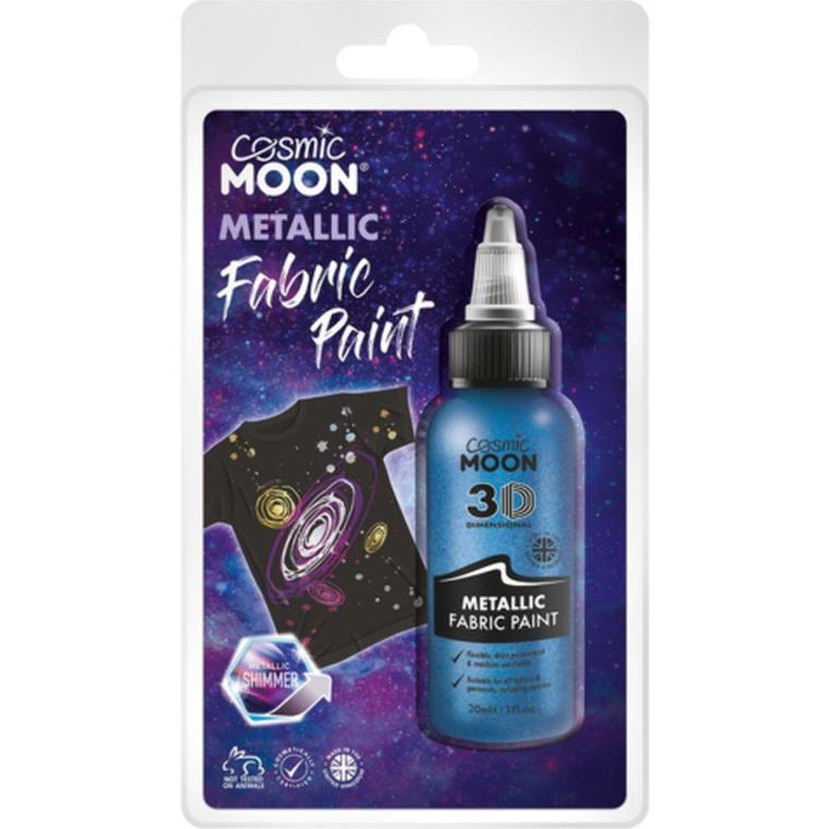 Cosmic Moon Metallic fabric Paint, Blue, Clamshell-Make up and Special FX-Jokers Costume Mega Store