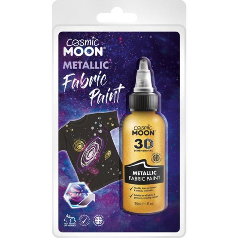 Cosmic Moon Metallic Fabric Paint, Gold, Clamshell-Make up and Special FX-Jokers Costume Mega Store