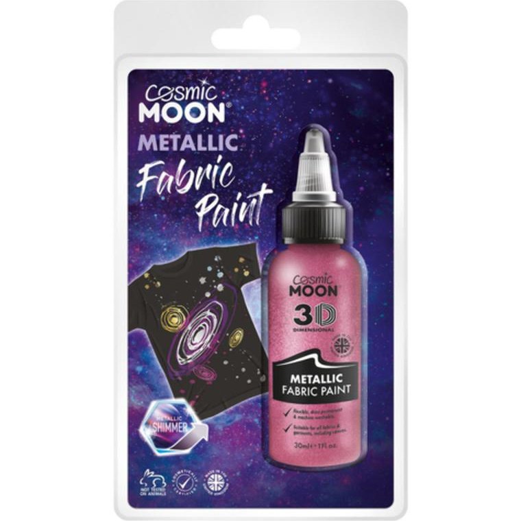 Cosmic Moon Metallic Fabric Paint, Pink, Clamshell-Make up and Special FX-Jokers Costume Mega Store