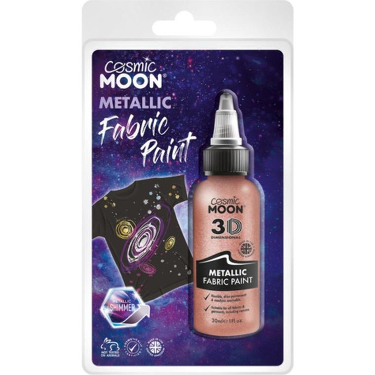Cosmic Moon Metallic Fabric Paint, Rose Gold, Clamshell-Make up and Special FX-Jokers Costume Mega Store