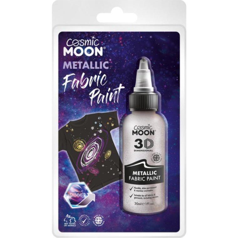 Cosmic Moon Metallic Fabric Paint, Silver, Clamshell-Make up and Special FX-Jokers Costume Mega Store