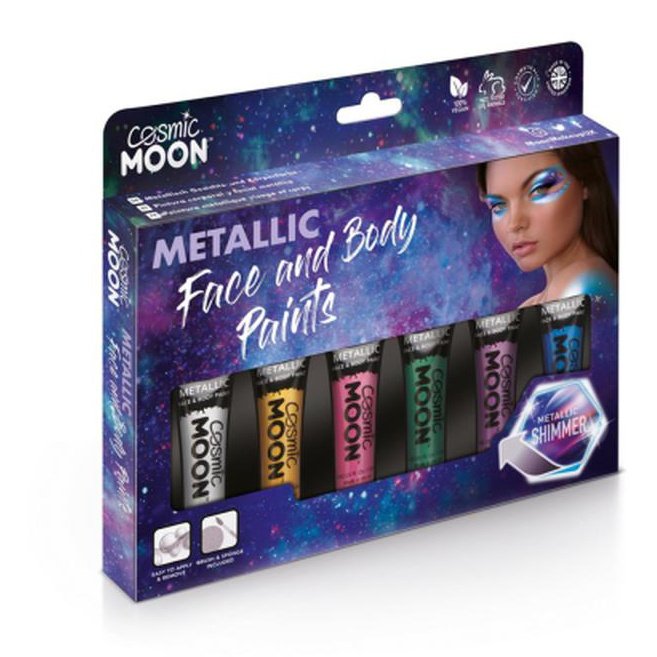 Cosmic Moon Metallic Face & Body Paint, Assorted-Make up and Special FX-Jokers Costume Mega Store