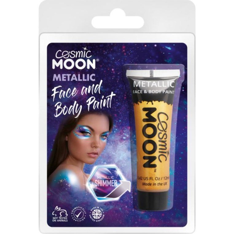 Cosmic Moon Metallic Face & Body Paint, Gold, Clamshell-Make up and Special FX-Jokers Costume Mega Store