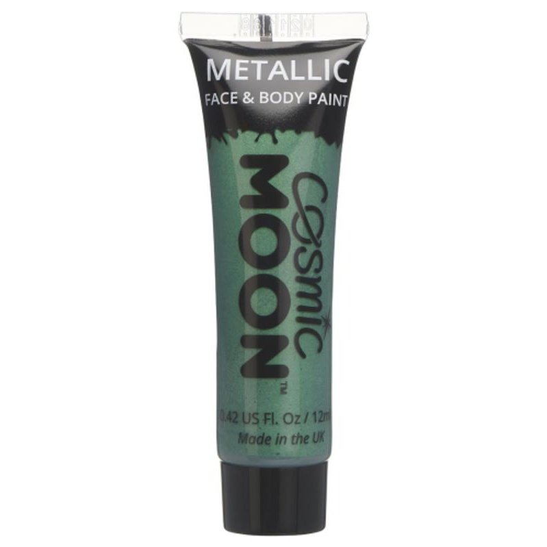 Cosmic Moon Metallic Face & Body paint, Green-Make up and Special FX-Jokers Costume Mega Store