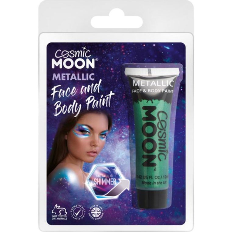 Cosmic Moon Metallic Face & Body Paint, Green, Clamshell-Make up and Special FX-Jokers Costume Mega Store
