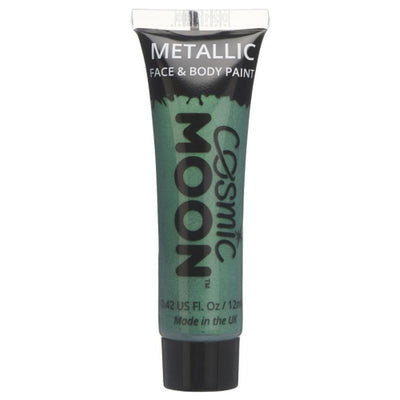 Cosmic Moon Metallic Face & Body paint, Green-Make up and Special FX-Jokers Costume Mega Store
