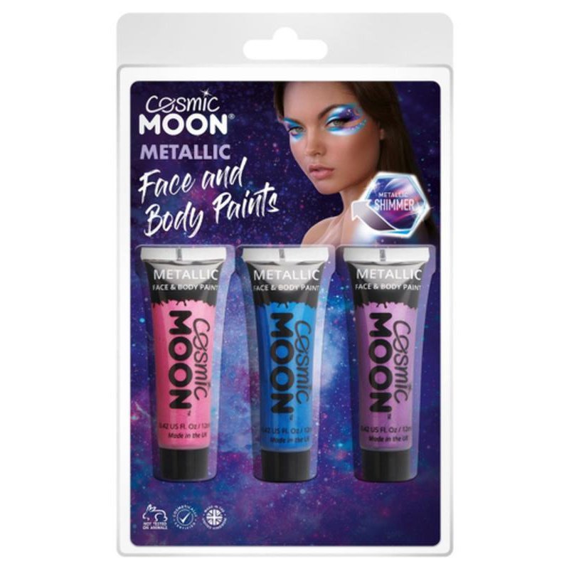 Cosmic Moon Metallic Face & Body Paint, Pink, Blue , Purple-Make up and Special FX-Jokers Costume Mega Store