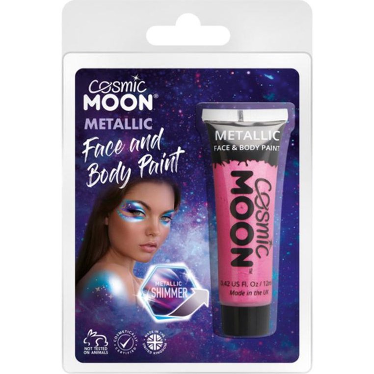 Cosmic Moon Metallic Face & Body Paint, Pink, Clamshell-Make up and Special FX-Jokers Costume Mega Store