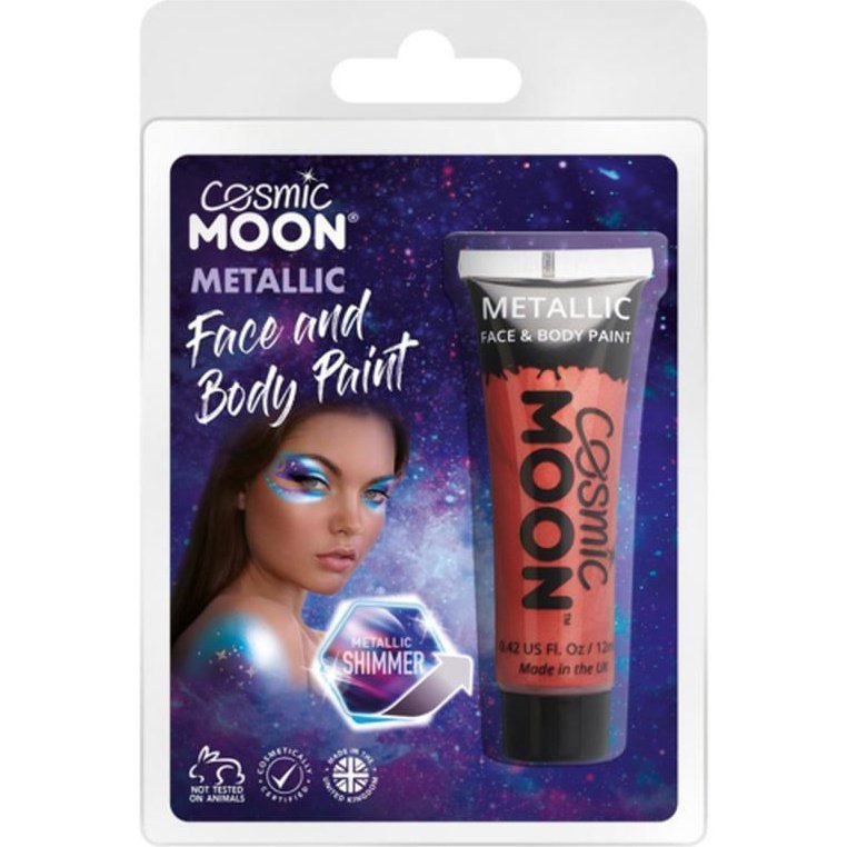 Cosmic Moon Metallic Face & Body Paint, Red, Clamshell-Make up and Special FX-Jokers Costume Mega Store
