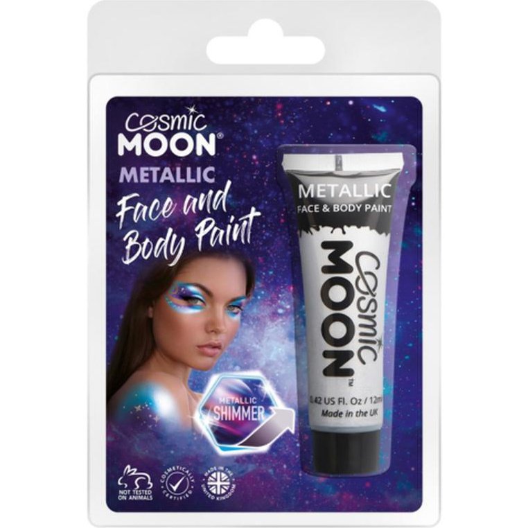 Cosmic Moon Metallic Face & Body Paint, Silver, Clamshell-Make up and Special FX-Jokers Costume Mega Store