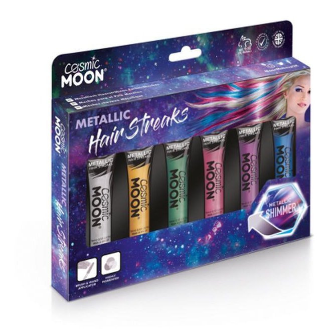 Cosmic Moon Metallic Hair Streaks, Assorted-Make up and Special FX-Jokers Costume Mega Store