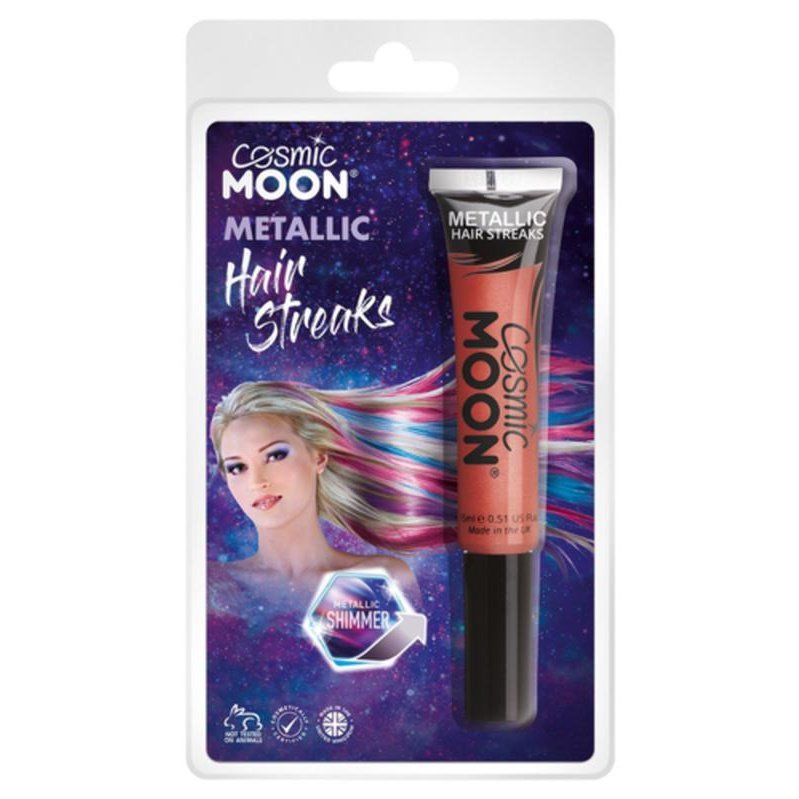 Cosmic Moon Metallic Hair Streaks, Red, Clamshell-Make up and Special FX-Jokers Costume Mega Store