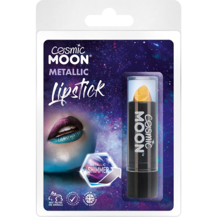 Cosmic Moon Metallic Lipstick, Gold, Clamshell-Make up and Special FX-Jokers Costume Mega Store