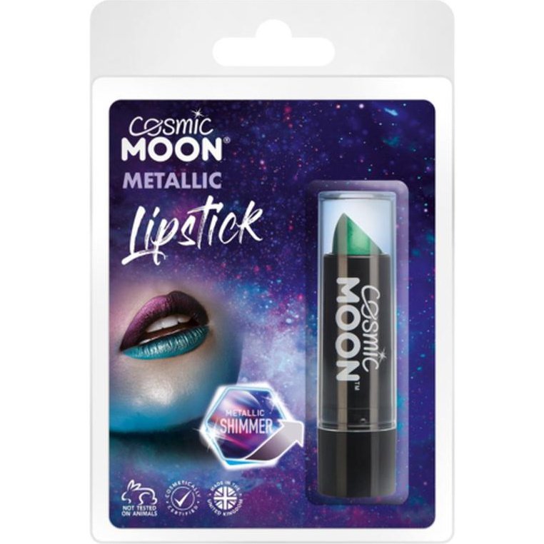 Cosmic Moon Metallic Lipstick, Green, Clamshell-Make up and Special FX-Jokers Costume Mega Store