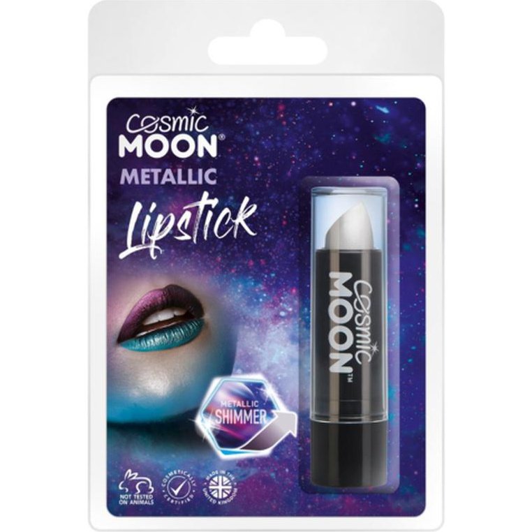 Cosmic Moon Metallic Lipstick, Silver, Clamshell-Make up and Special FX-Jokers Costume Mega Store