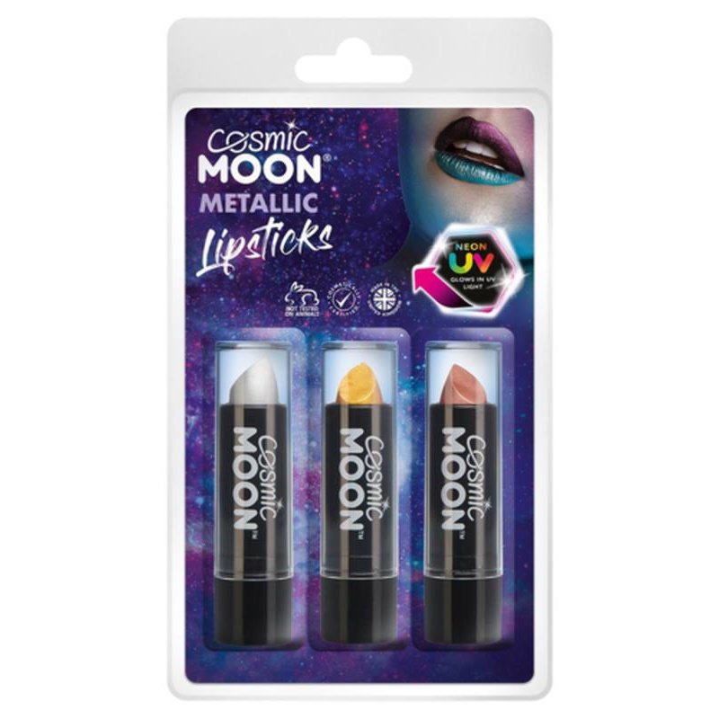 Cosmic Moon Metallic Lipstick, Silver, Gold, Rose Gold-Make up and Special FX-Jokers Costume Mega Store