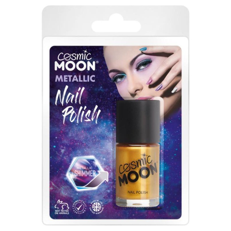 Cosmic Moon Metallic Nail Polish, Gold, Clamshell-Make up and Special FX-Jokers Costume Mega Store